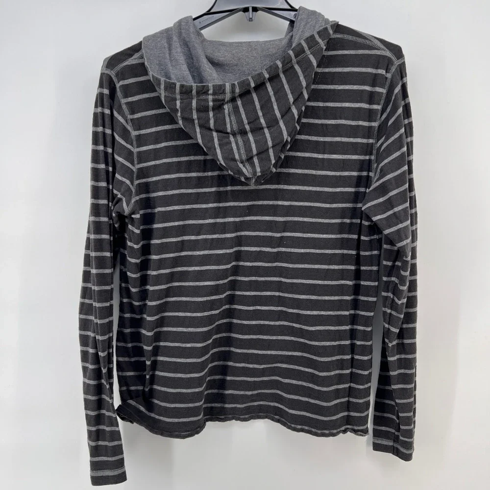 BKE Slim Fit Men‎ Striped Long Sleeve Hoodie Henley Shirt Size L